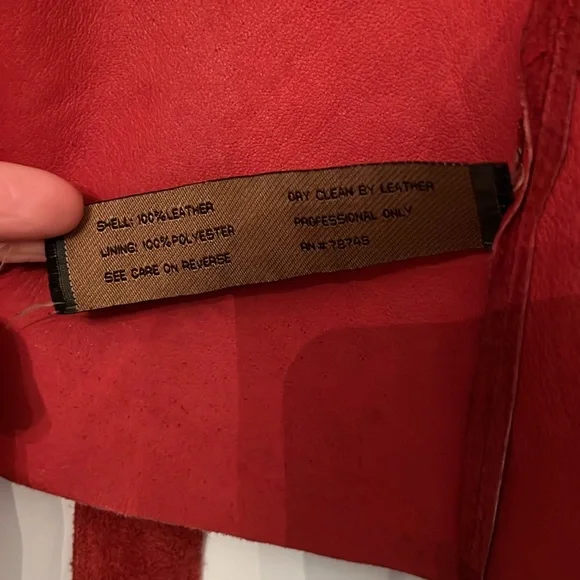 Arden B Vintage Leather Suede coat jacket red belted wrap trench Small s - Picture 3 of 7